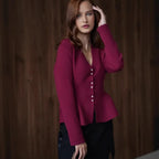 Gilet cardigan long à manches longues en maille pour femmes
