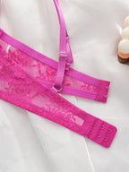 Soutien-gorge rouge rose à la mode avec anneau en acier pour femmes