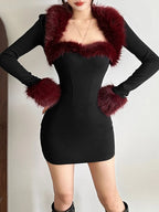 Ensembles deux pièces mini robe sans bretelle et cardigan vintage pour femmes