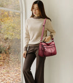 Sac à main en cuir véritable pour femmes