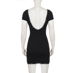 Robe moulante mini sexy dos nu pour femmes