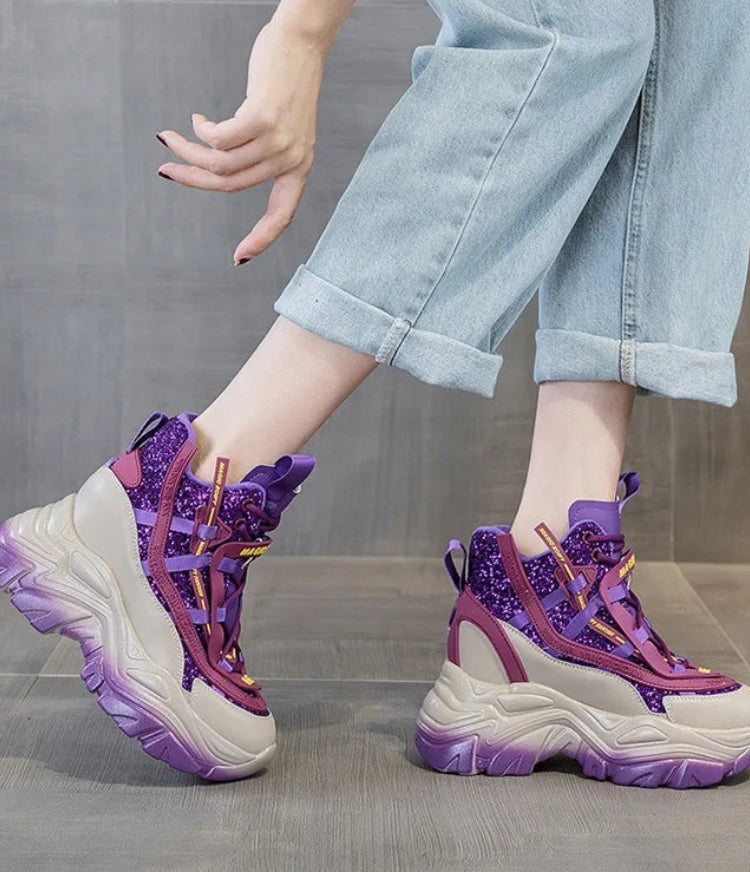 Baskets à semelle compensée Air Mesh pour femmes