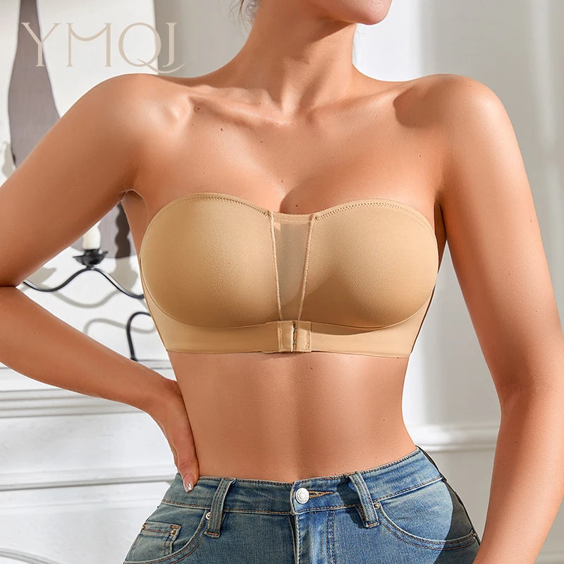 Soutien-gorge sans bretelles amovible rembourré pour femmes