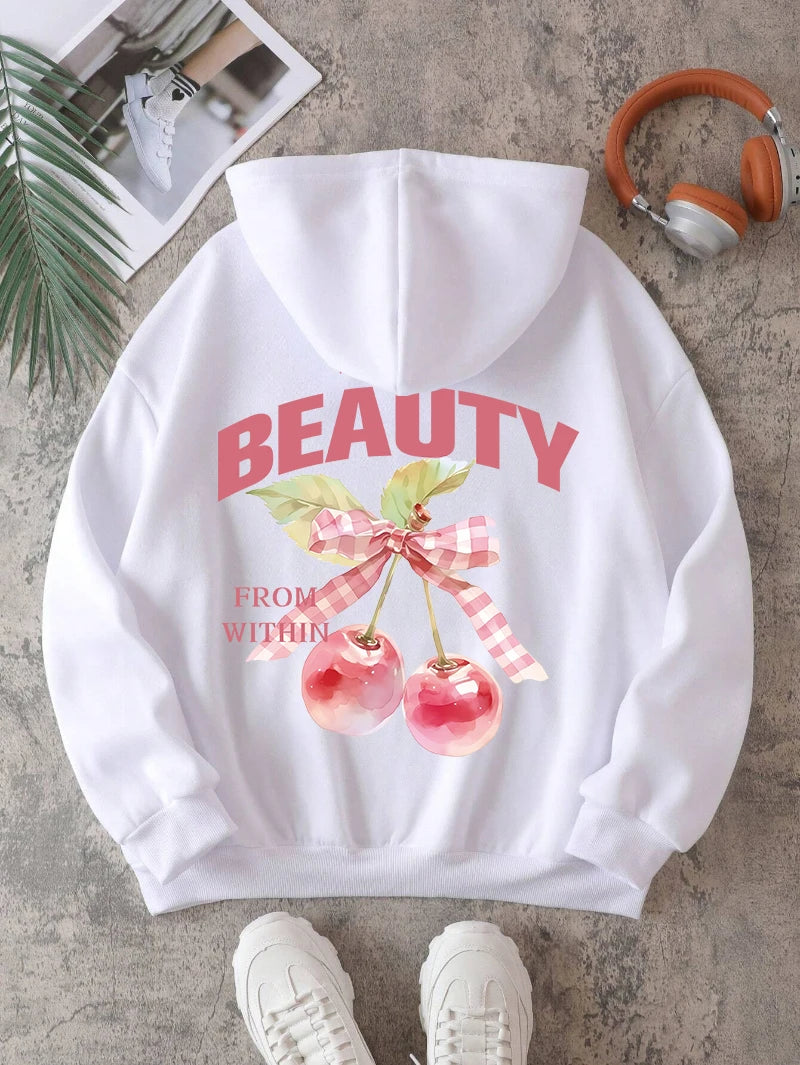 Sweat à capuche Pink Cherries pour femmes