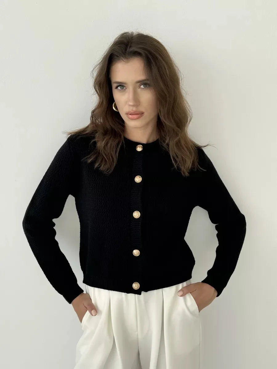 Cardigan en tricot ajouré pour femmes