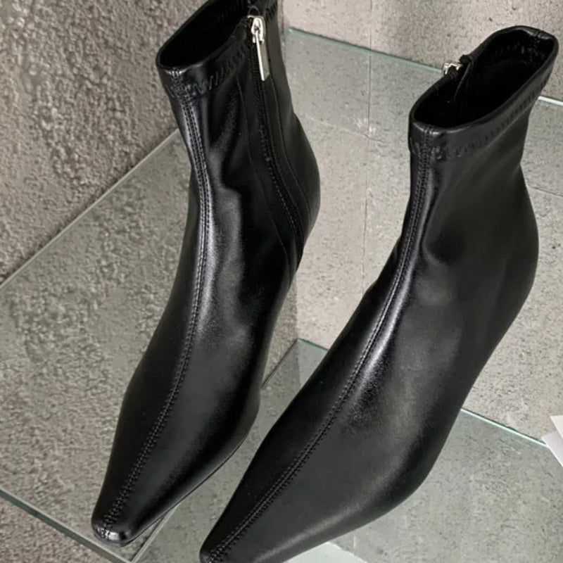Bottines confortable en cuir souple pour femmes