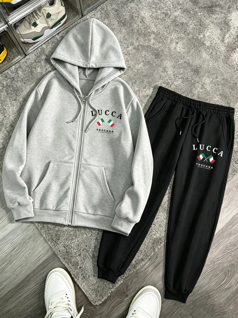 Ensemble 2 pièces sweats à capuche zippés pour femmes