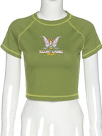 T-shirt à manches courtes et col rond pour femmes