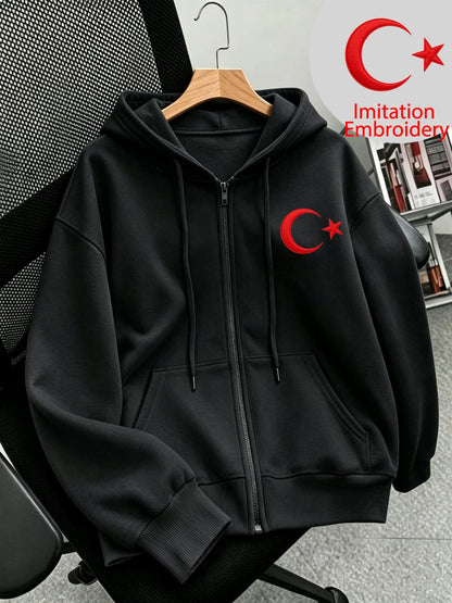 Sweat à Capuche Zippé Femme – Imprimé Turquie
