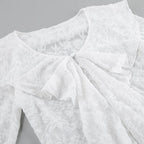 Chemisier en dentelle transparente blanche pour femmes