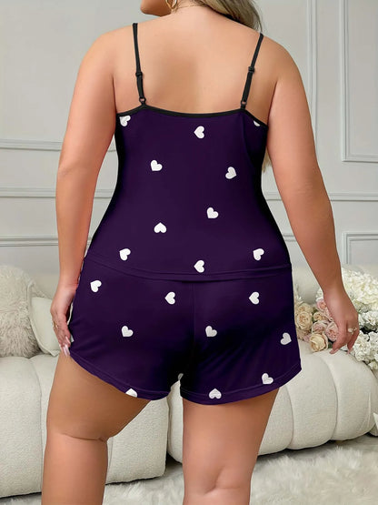 Pyjama Ample 2 Pièces Femme – Haut Court et Short Imprimé