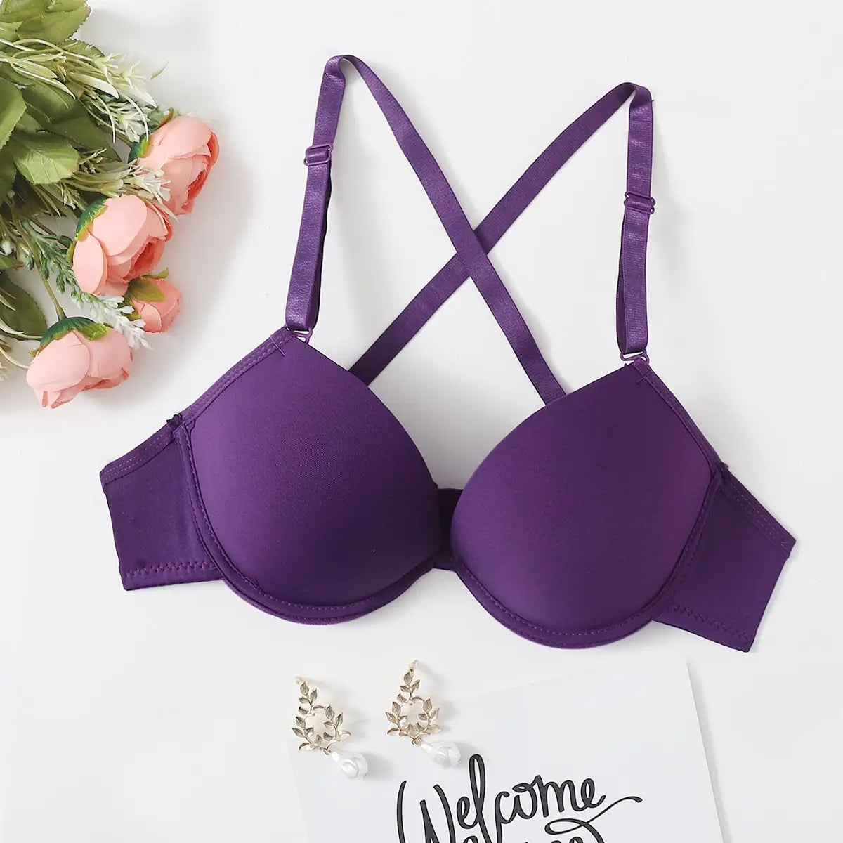 Soutien-gorge de soutien en acier à bande violette pour femmes