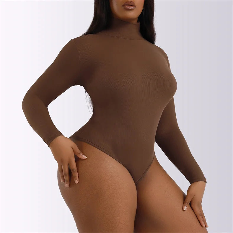 Body noir à manches longues pour femmes