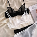 Ensemble soutien-gorge en dentelle respirante Ultra-fin à armatures pour femmes