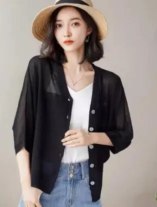 Cardigan fin à col en V pour femmes