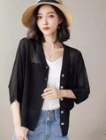 Cardigan fin à col en V pour femmes