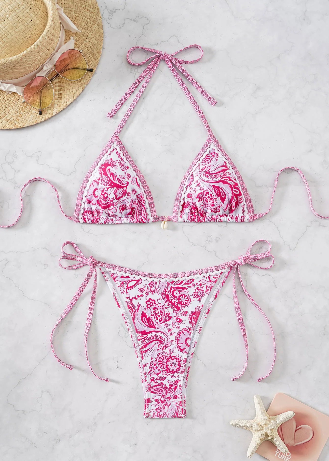 Ensemble maillot de bain 2 pièces soutien-gorge Push Up et string  pour femmes
