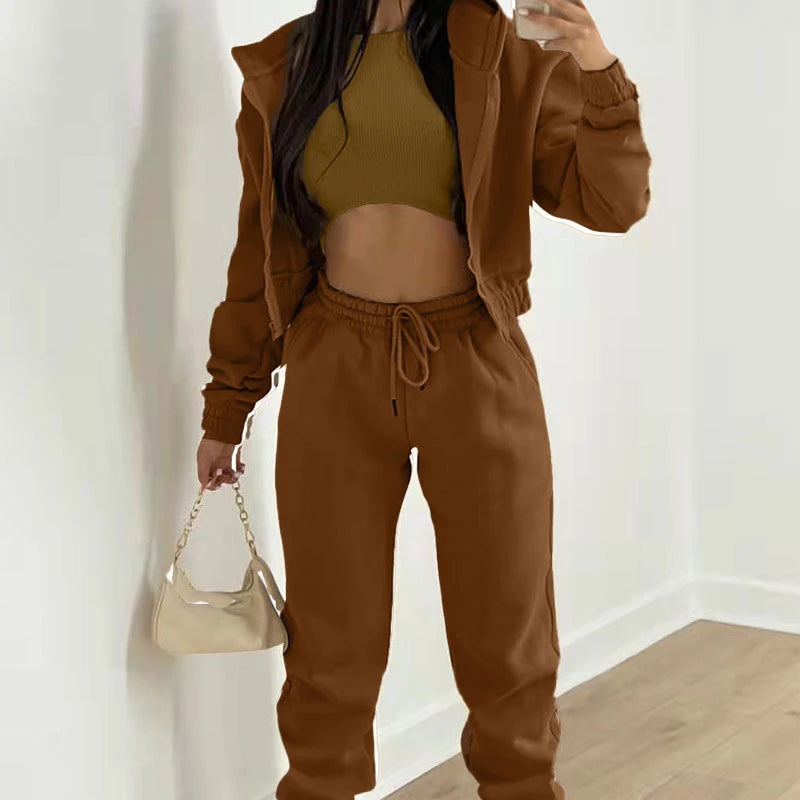 Ensemble survêtement femme 3 pièces en polaire
