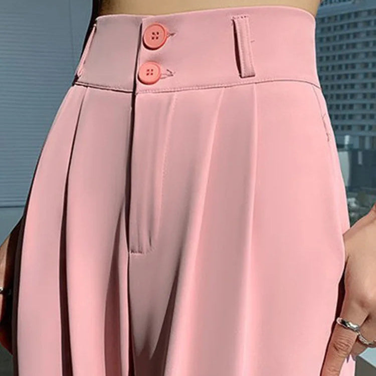 Pantalon large taille haute pour femmes