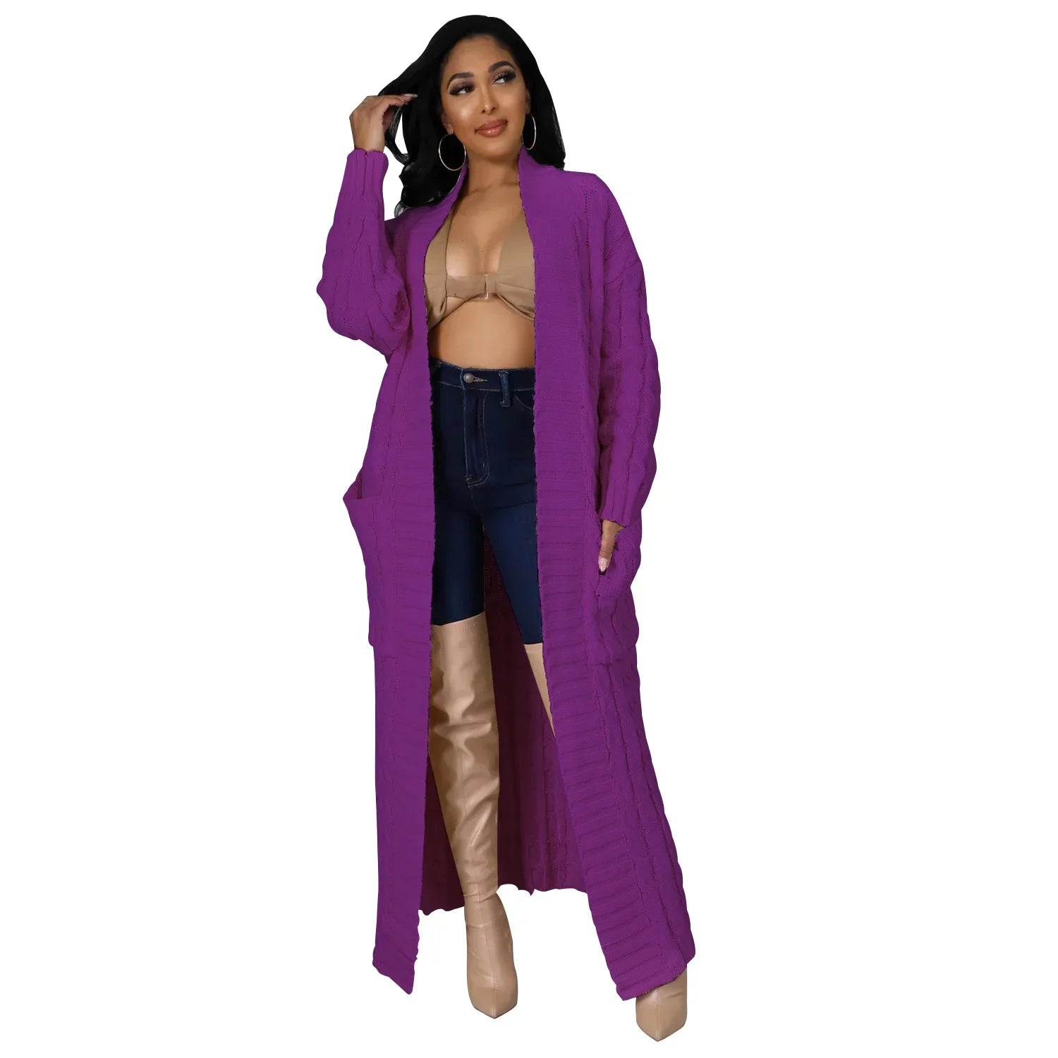Pull-veste à manches longues sexy et décontracté pour femmes