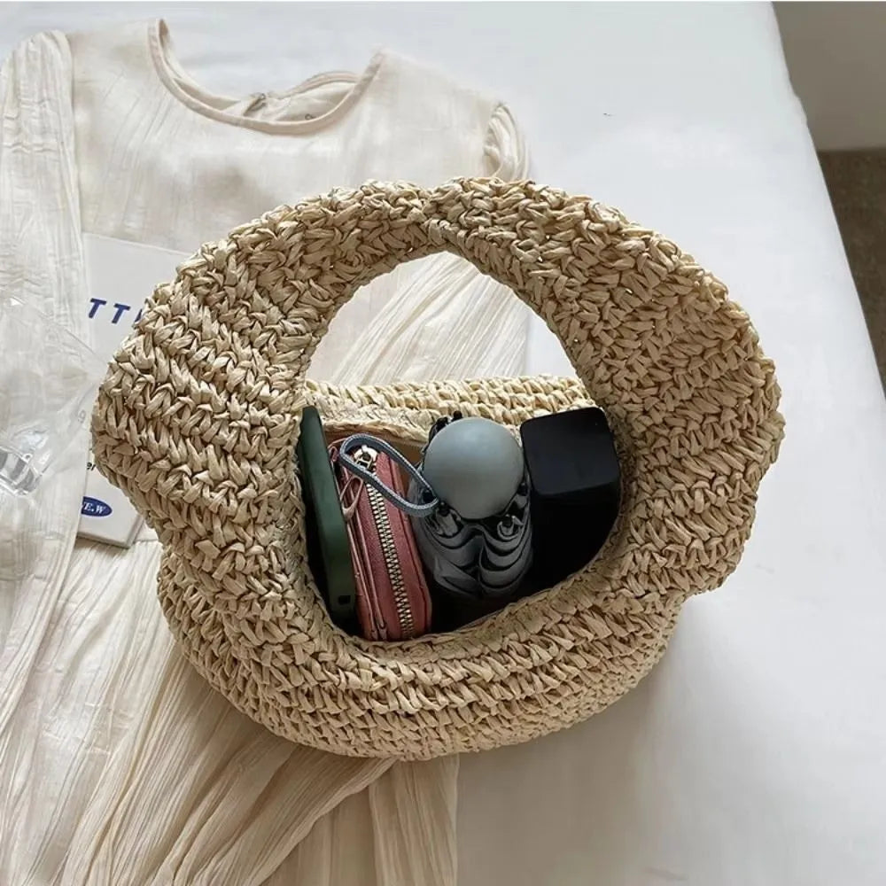 Sac cabas d'été tendance en paille lafite pour femmes