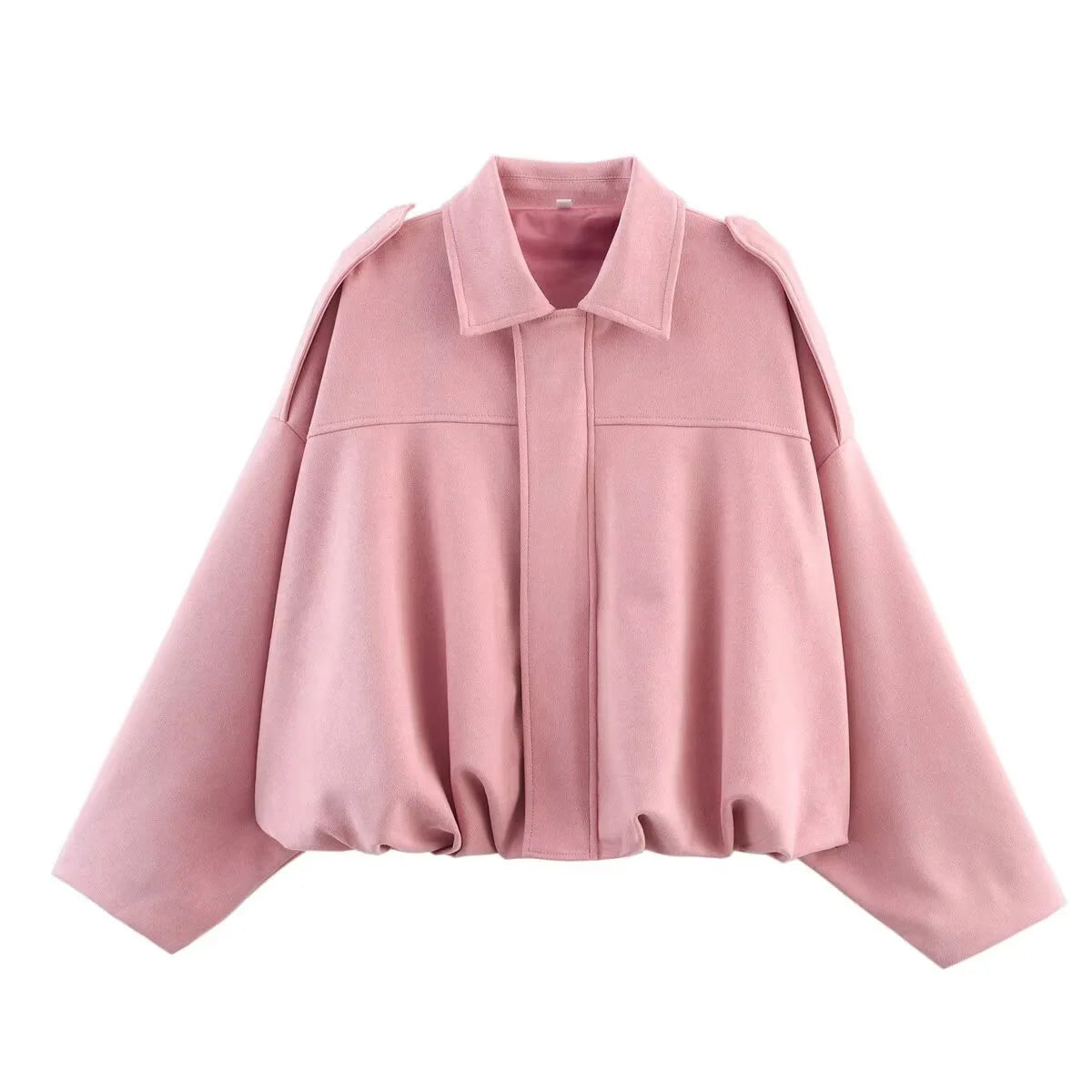 Blouson aviateur avec manches chauve-souris et fermeture éclair pour femmes