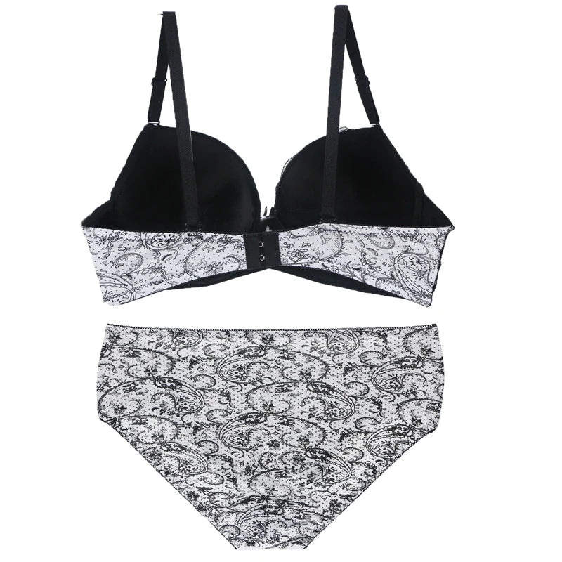 Ensemble de lingerie soutien gorge Push-Up et culotte pour femmes