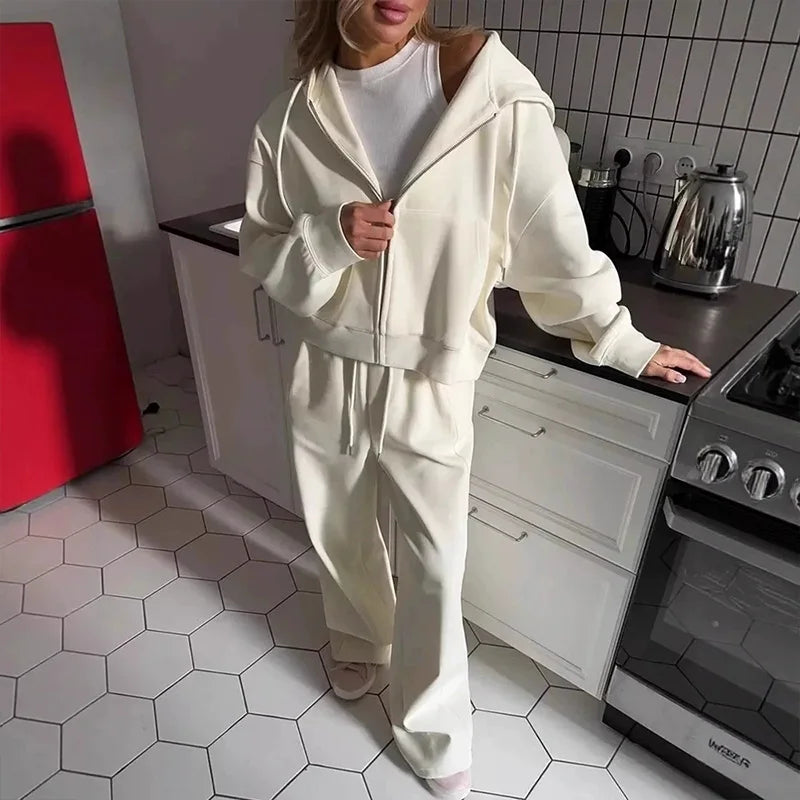 Ensemble de sport à fermeture éclair pour femmes