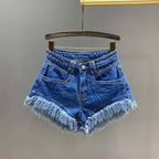 Short en jean vert ligne A pour femmes
