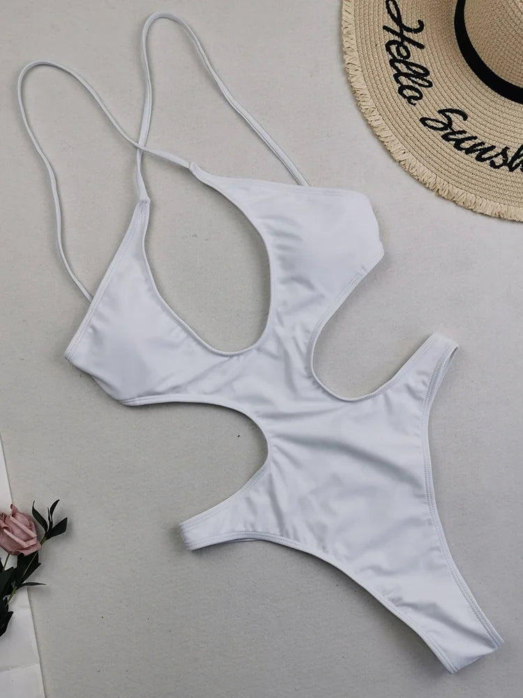 Maillot de bain une pièce, sexy, col licou pour femmes