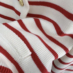 Cardigan en tricot rayé contrastant pour femmes