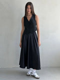 Jupe longue en satin pour femmes
