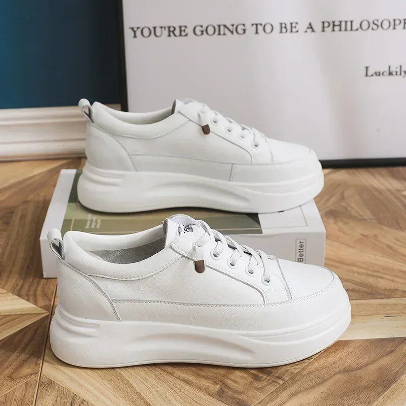 Baskets en cuir véritable respirante pour femmes