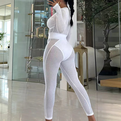 Ensemble femme 2 pièces zippé avec t-shirt et legging