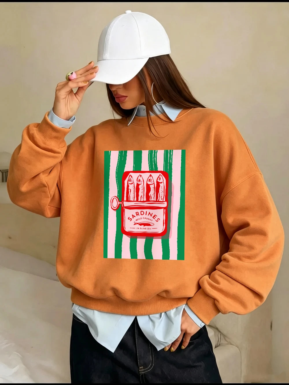 Sweat-shirts imprimés Sardines Wild Caught pour femmes