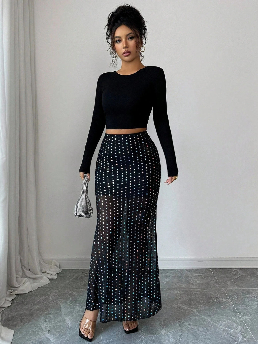 Jupe en maille double couche pour femmes