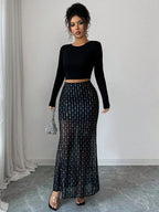 Jupe en maille double couche pour femmes
