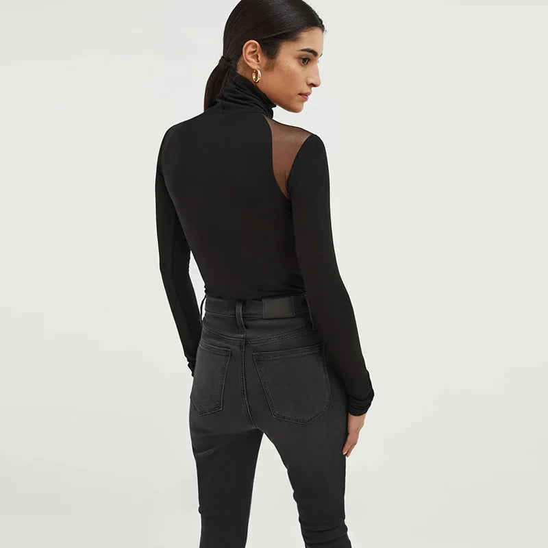 Body à manches longues moulant pour femmes