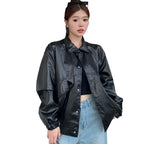 Veste en cuir PU pour femmes
