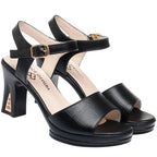 Sandales de mode en cuir talons pour femmes