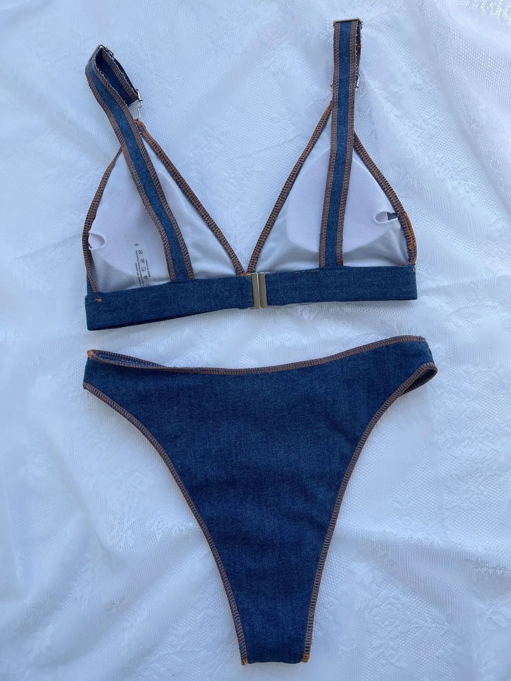 Maillot de bain 2 pièces en jean pour femmes