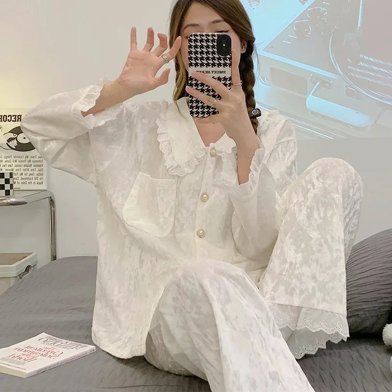 Ensemble de pyjama en velours pour femmes