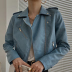 Veste en cuir, cuir PU pour femmes