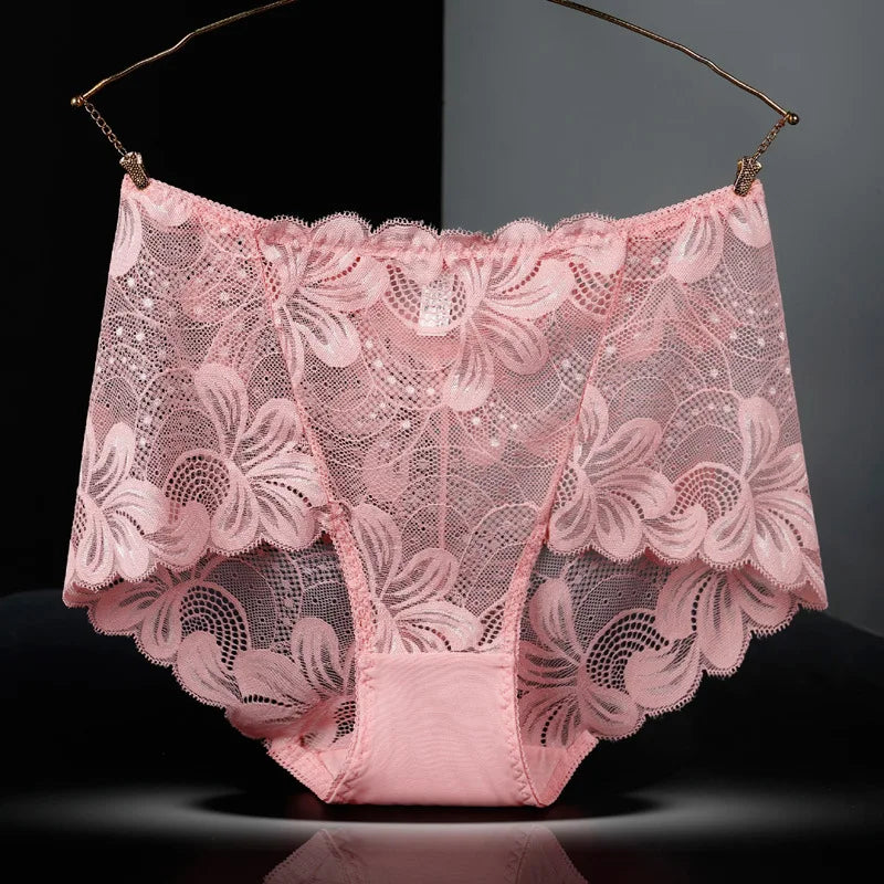 Culotte en dentelle taille haute sans couture pour femmes
