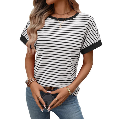 T-Shirt Rayé Femme – Coupe Ajustée