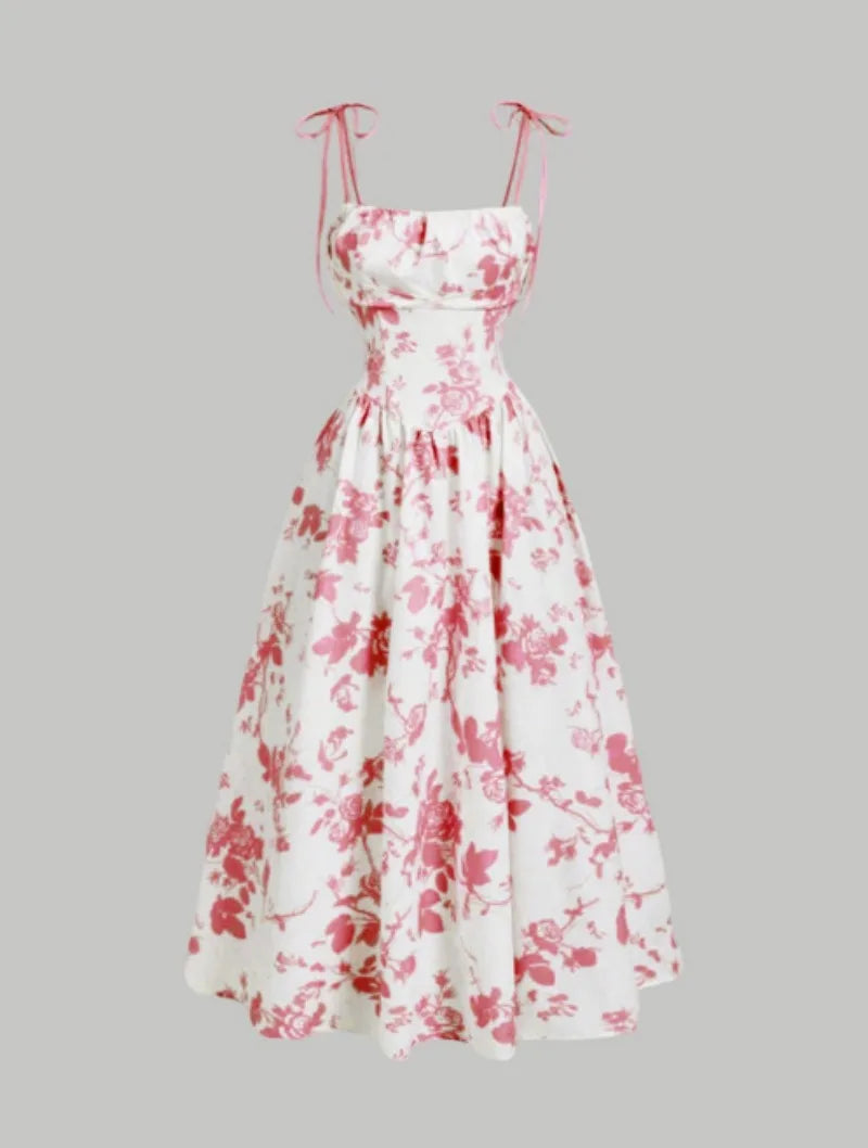 Robe élégante et intellectuelle à imprimé floral pour femmes