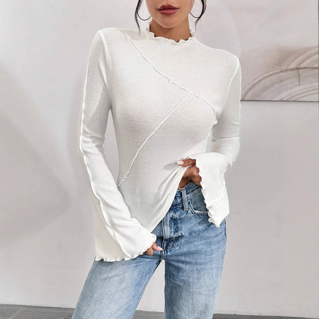 T-shirts unis décontractés et ajustés pour femmes