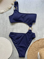 Maillot de bain une pièces à épaule dénudée pour femmes