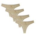 Lot de 4 strings sexy en soie glacée pour femmes