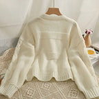 Cardigan en tricot acrylique rose pour femmes